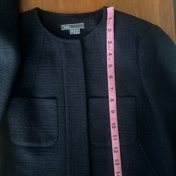 Vince round collar lined coastal blue jacket. Size 2. - Picture 3 of 16